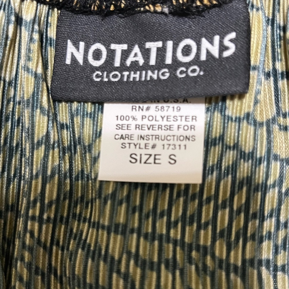 Notations 3 PIECES Black and Gold Brown Cardigan Tank Top Skirt Medium Small - Picture 12 of 13